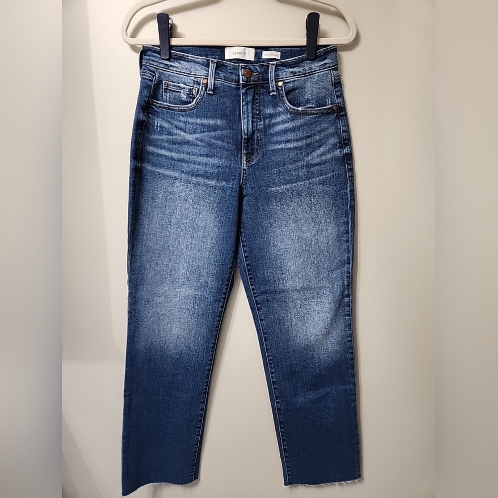 Level 99 Anthropologie Daphne Straight Leg Raw Edge Hem Jeans 28 Replay NWT